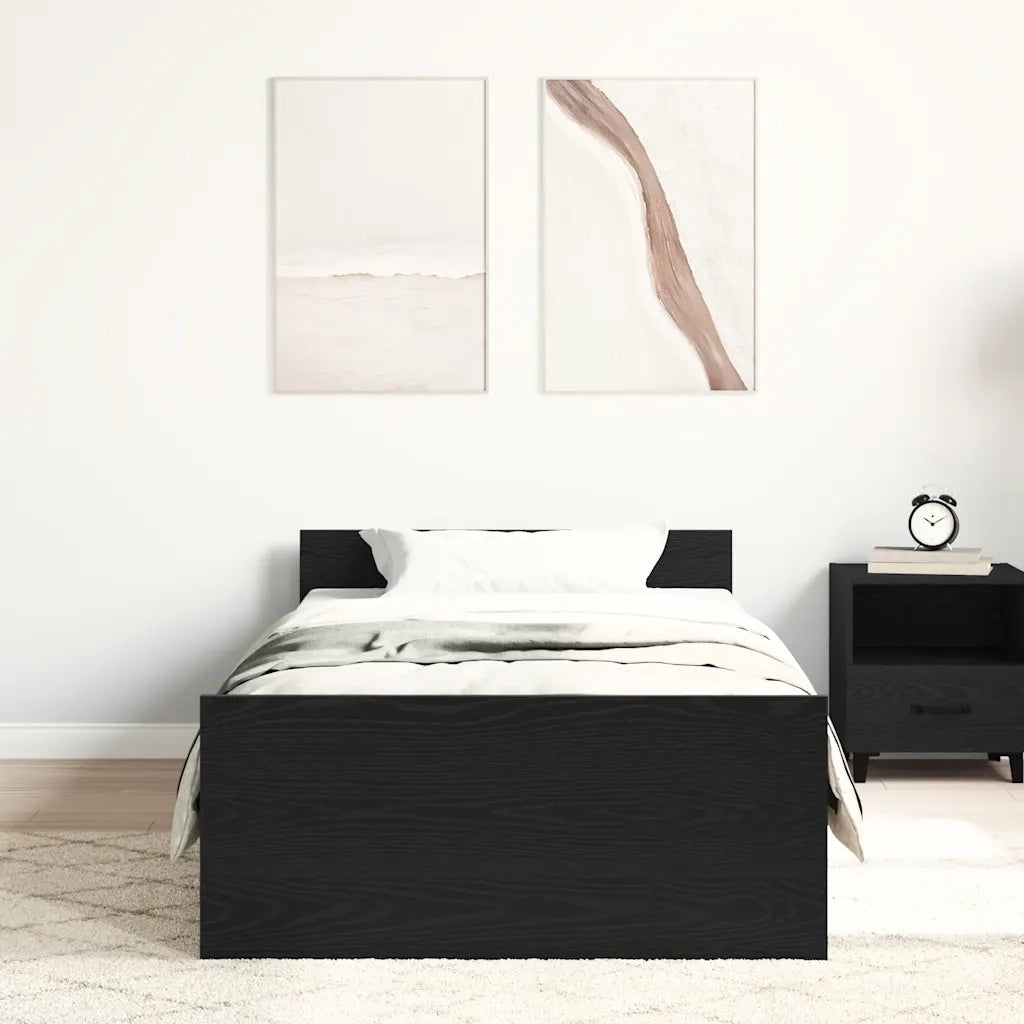 Giroletto senza Materasso Rovere Nero 100x200 cm in Truciolato 862366