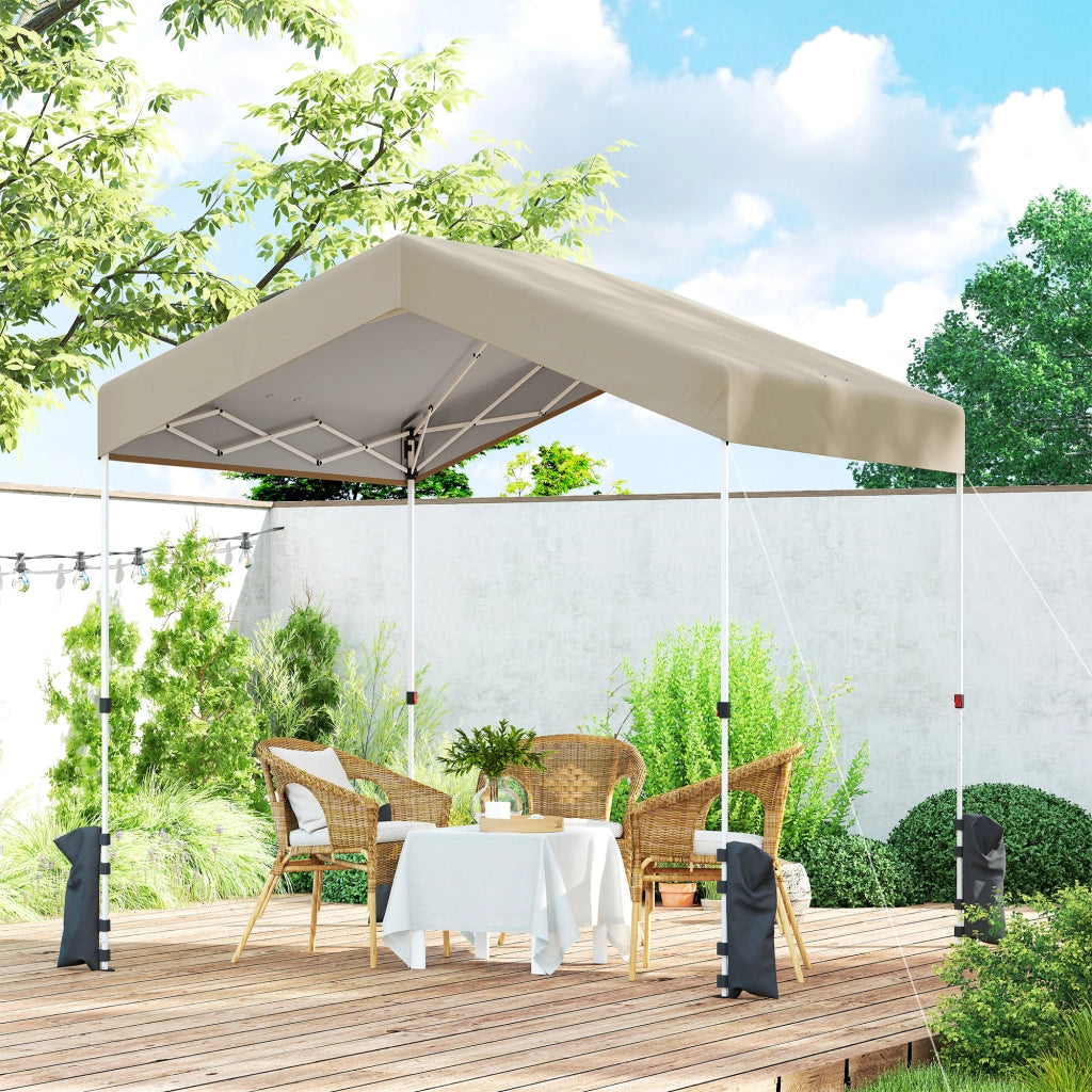 Tenda da Giardino Pieghevole 2.4x2.4 m ¨C Zephmum ¨C Beige UPF50+ con Borsa di Trasporto