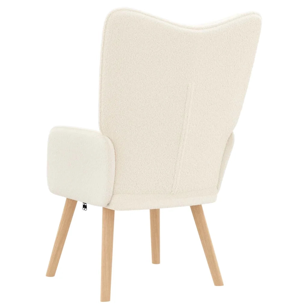Poltrona | Sedia Relax Crema 62 x 67 x 95,5 cm Tessuto Sherpa
