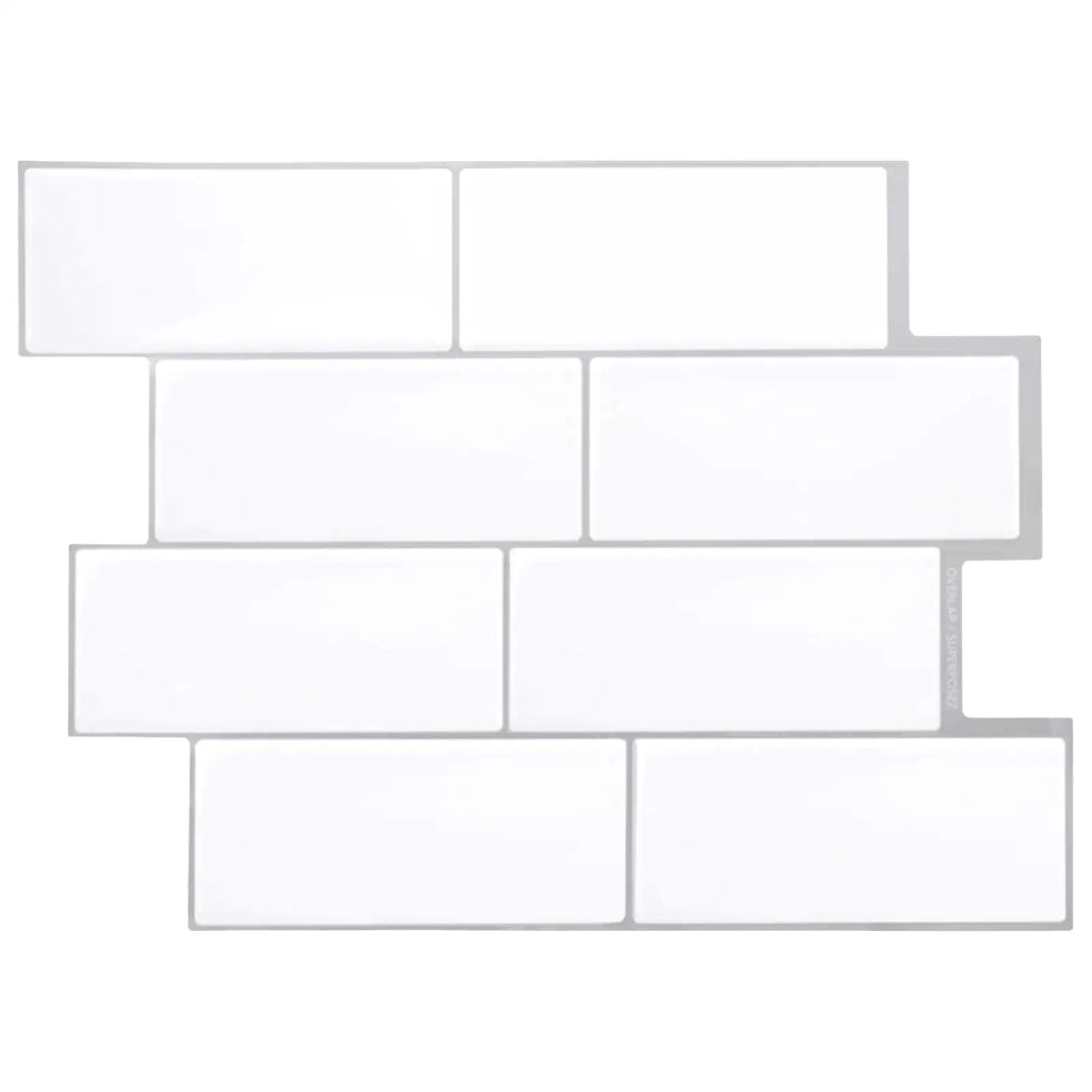 Piastrella subway 20 pz Bianco e Grigio 29 x 21 cm CFW4088697