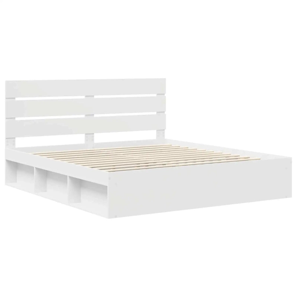 Struttura del letto Bianco 200 x 200 cm Pino massello 3411704