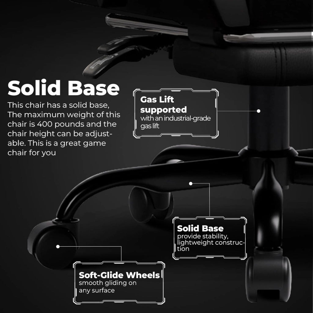 Sedia da Gaming Ufficio Ergonomica, Sedia da Gioco con Poggiapiedi, Poggiatesta e Supporto Lombare Regolabili, Poltrona da Gaming, Grigio