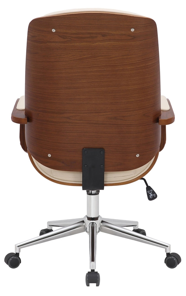 Sedia da ufficio Yankton in similpelle Noce/crema