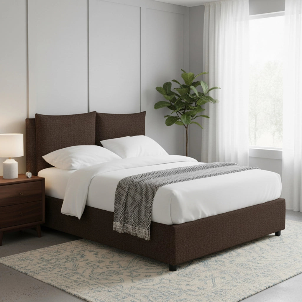 Formby, Letto Matrimoniale Sfoderabile Made in Italy, Marrone
