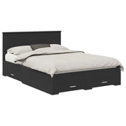 Letto matrimoniale | Letto per adulti | Struttura del letto Nero 140 x 190 cm Legno multistrato