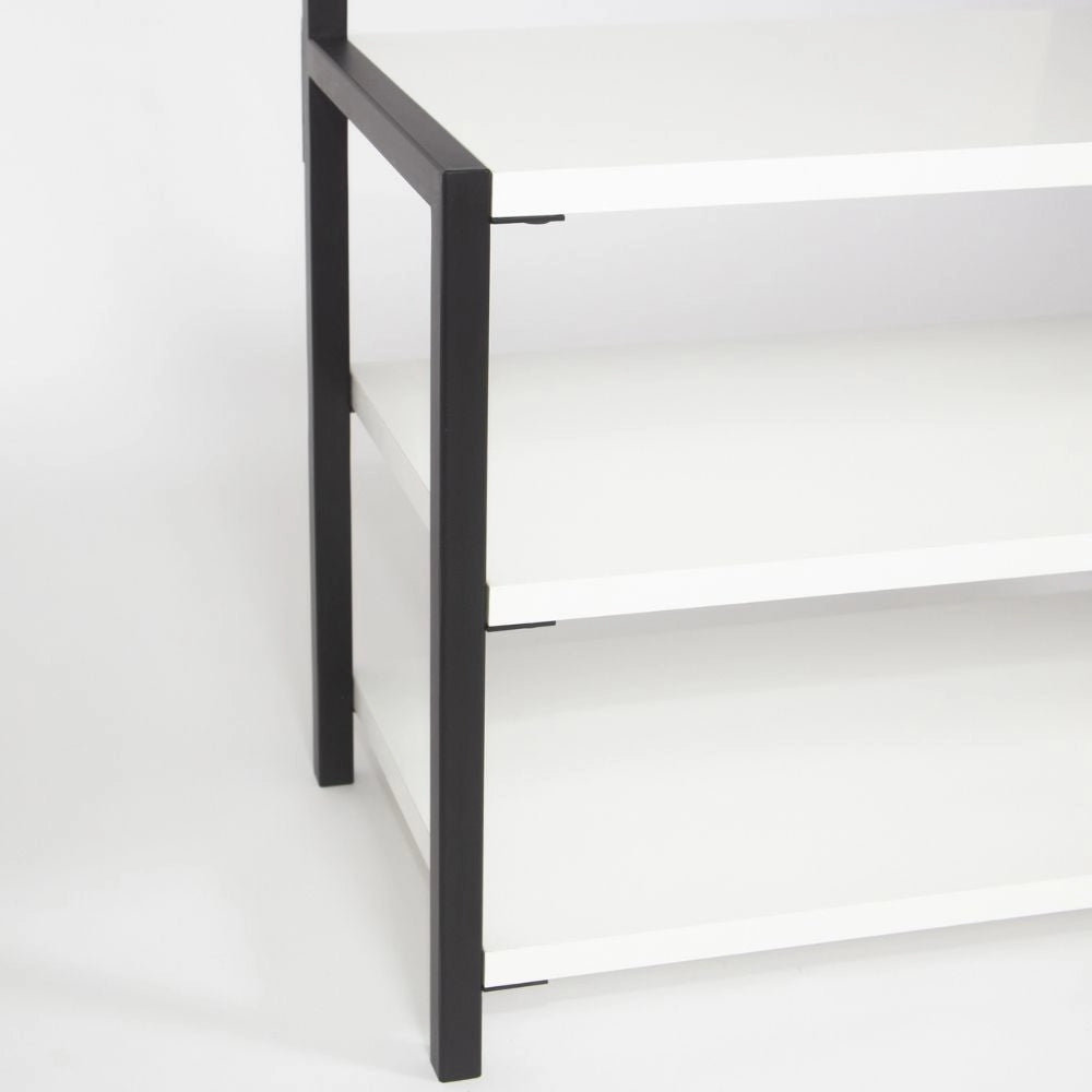 Mobile Ingresso con Scarpiera e Appendiabiti 78x30x182 cm in MDF Nomad Bianco