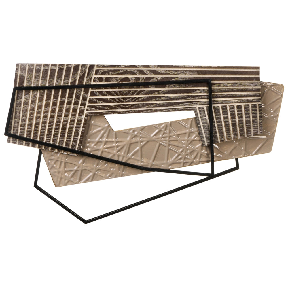 Decorazione da parete in metallo industriale moderno fatto a mano 57 x 36 cm Arte da parete Marrone