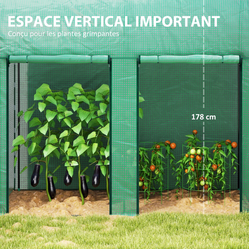 Serra da giardino 2 m2 ¨C zephmum ¨C verde 2x1x1.78 m acier PE alta densit¨¤