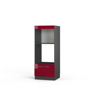 Vicco Set mobili bagno Rosso bordeaux lucido 60 cm aperto
