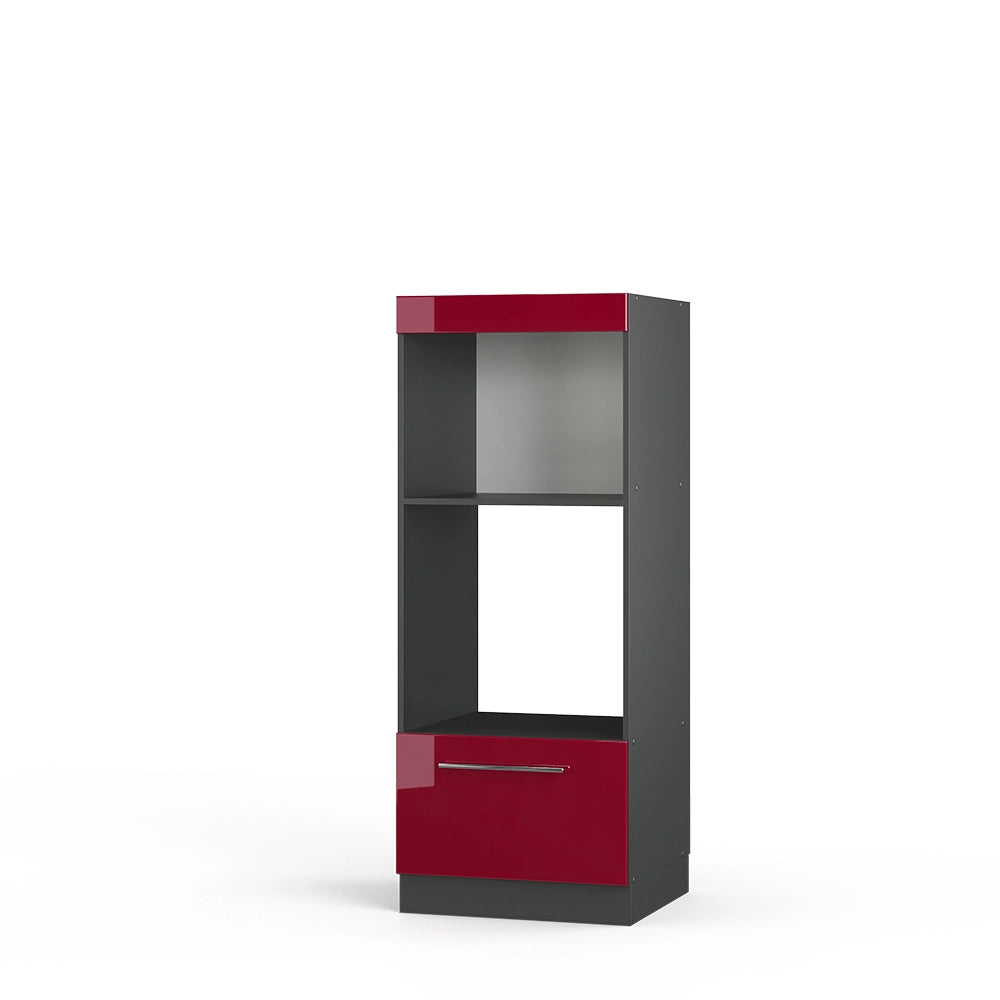 Vicco Set mobili bagno Rosso bordeaux lucido 60 cm aperto