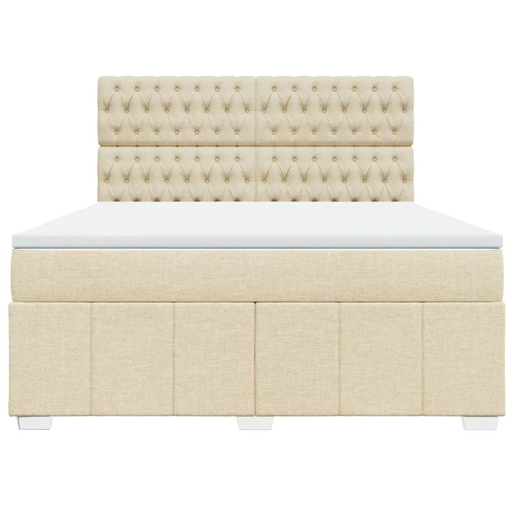 Giroletto a Molle con Materasso Crema 180x200 cm in Tessuto 3291759