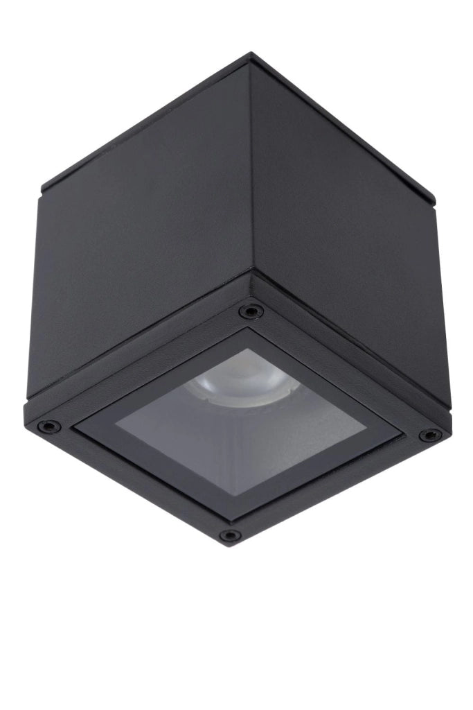 Faretto soffitto Lucide Aven quadrato nero GU10 50W IP65
