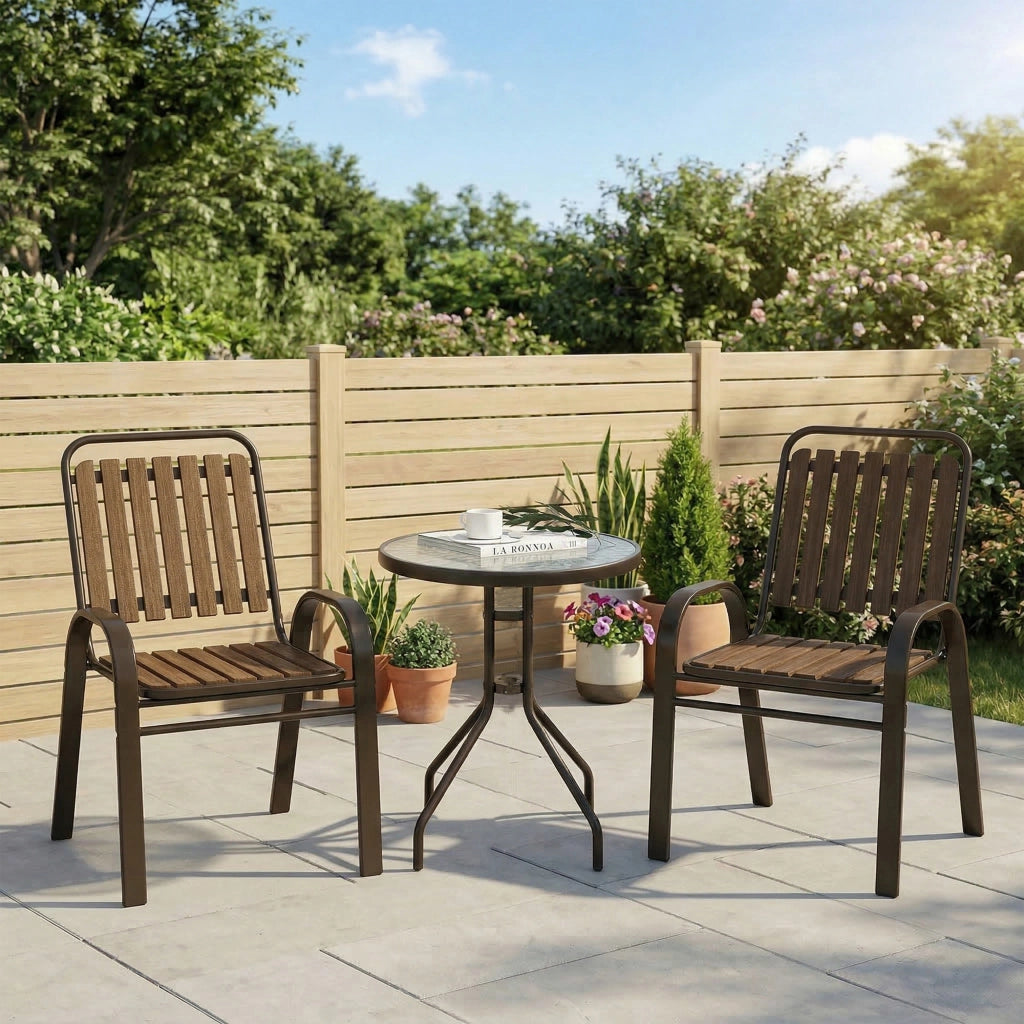 Set Tavolo e Sedie Giardino ¨C Minimal ¨C Grigio, Polipropilene, 80x80x74