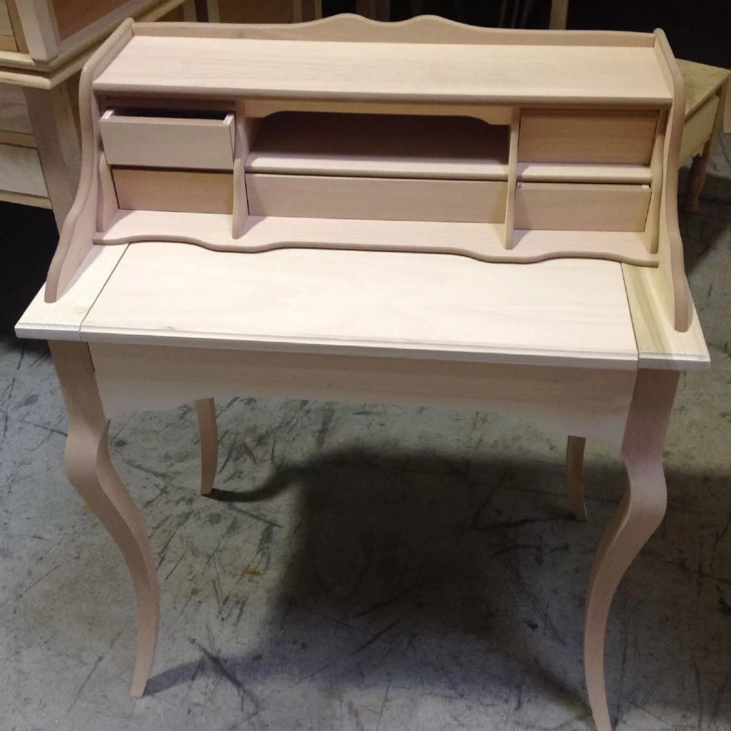 Scrivania 6 cassetti con tiretto legno grezzo 78x50x96 (3107) - Mobili 2G
