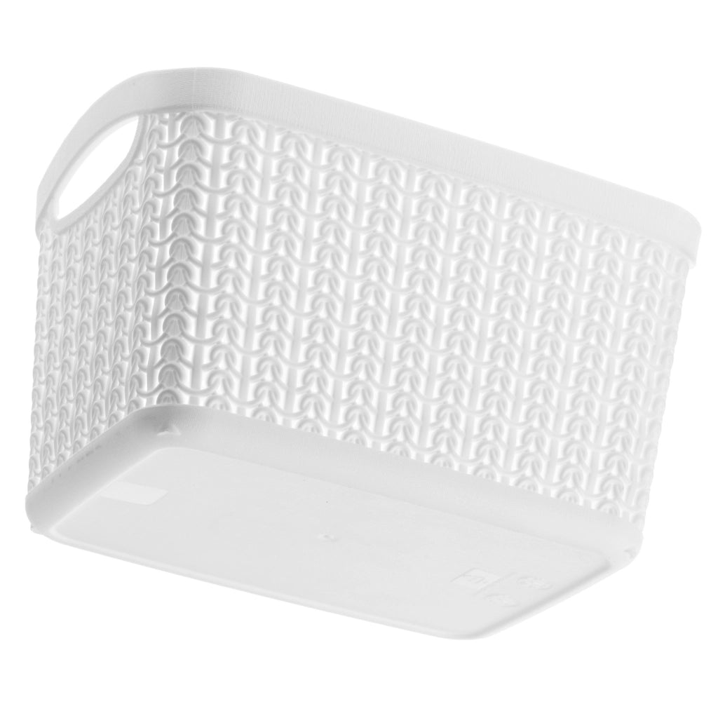 Contenitore portaoggetti KADAX da 3,3 litri, cestino organizer in plastica bianca