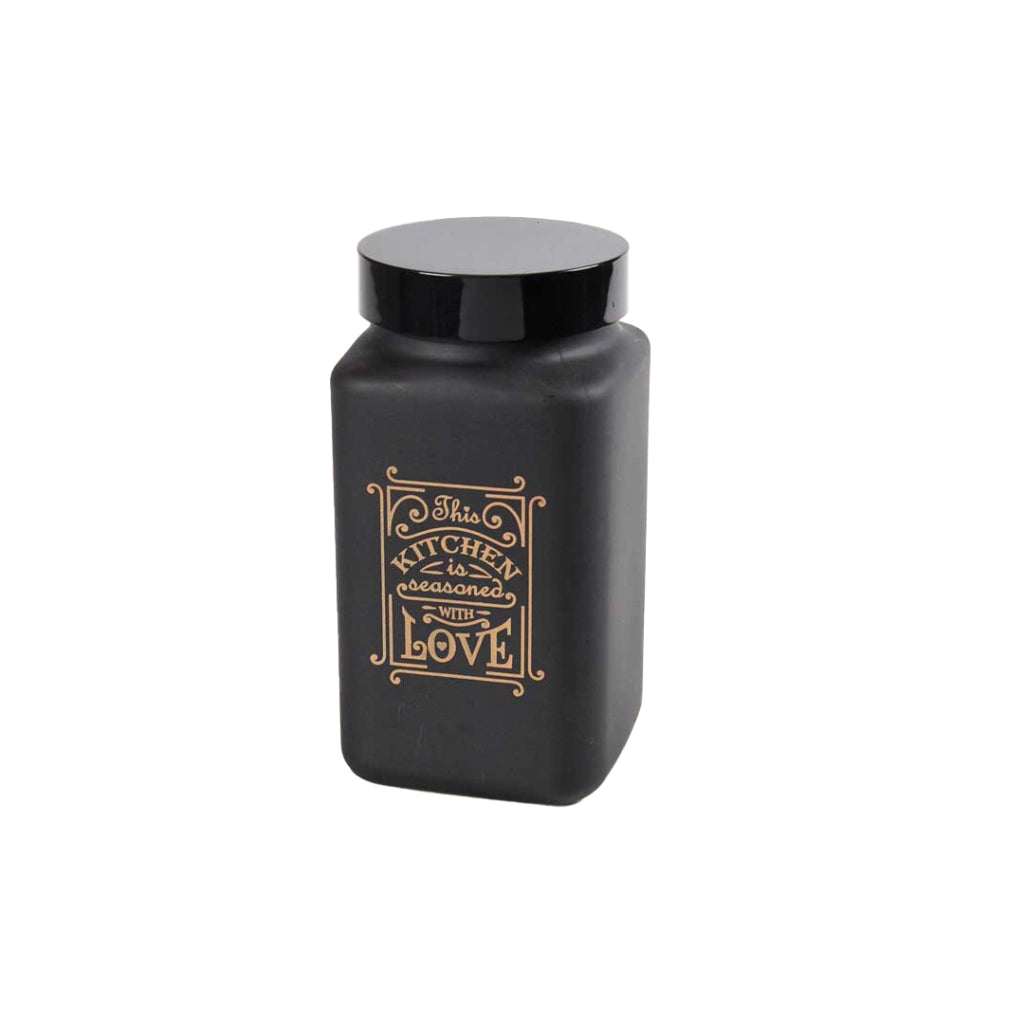 BARATTOLO IN VETRO SATINATO CON CAPIENZA DA 2000 ML IN COLORE NERO