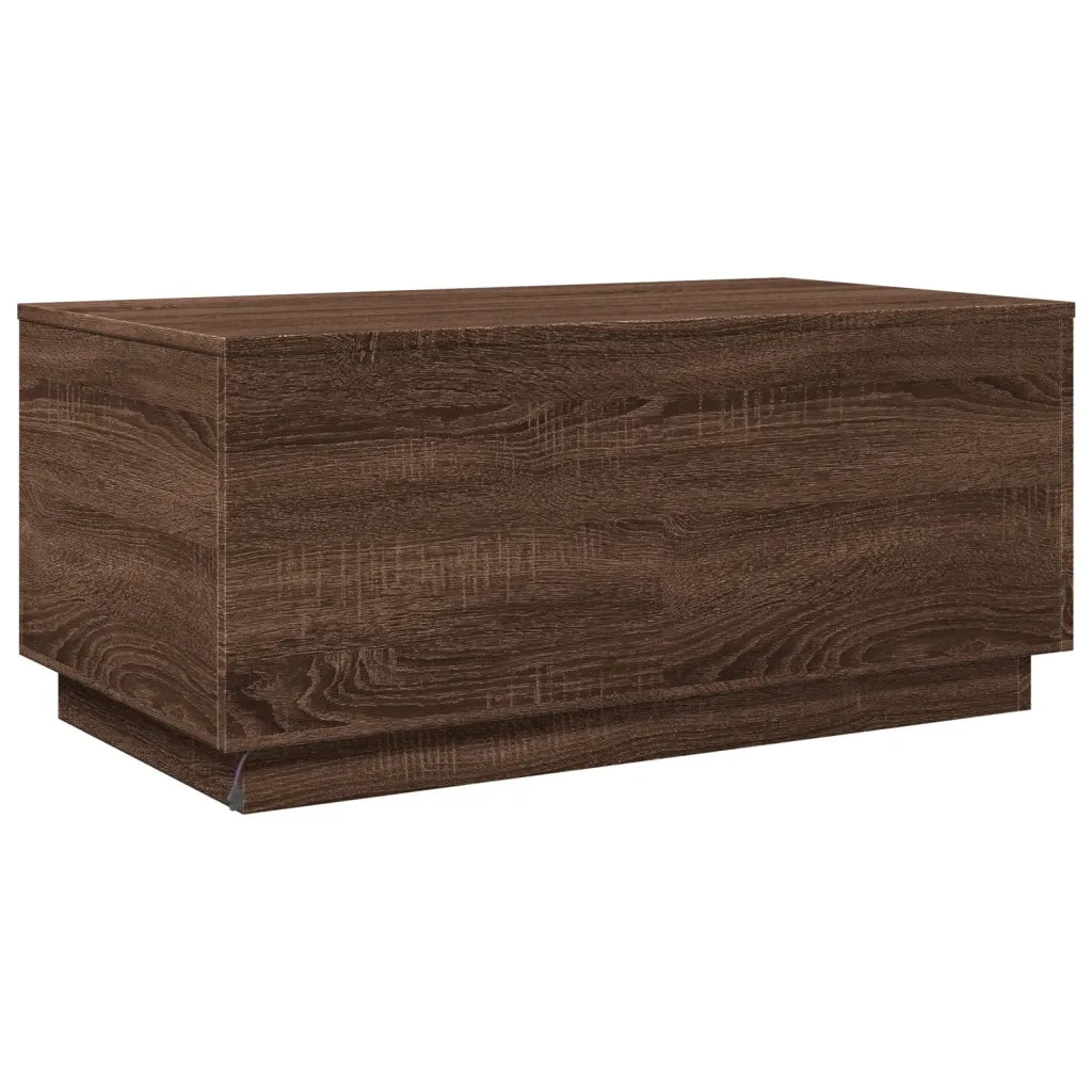 Tavolino da salotto | Tavolino da caff¨¨ | Tavolino da Soggiorno con Luci LED Rovere Marrone 90x50x40 cm