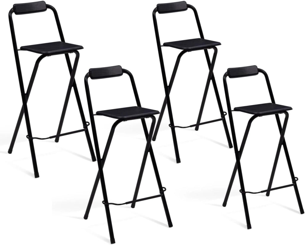 Set di 4 sgabelli da bar pieghevoli DELSON neri