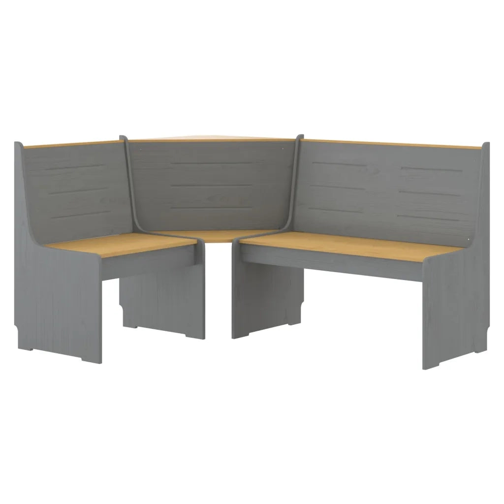 Set da Pranzo 3 pz Marrone Miele e Grigio in Legno di Pino cod mxl 12860