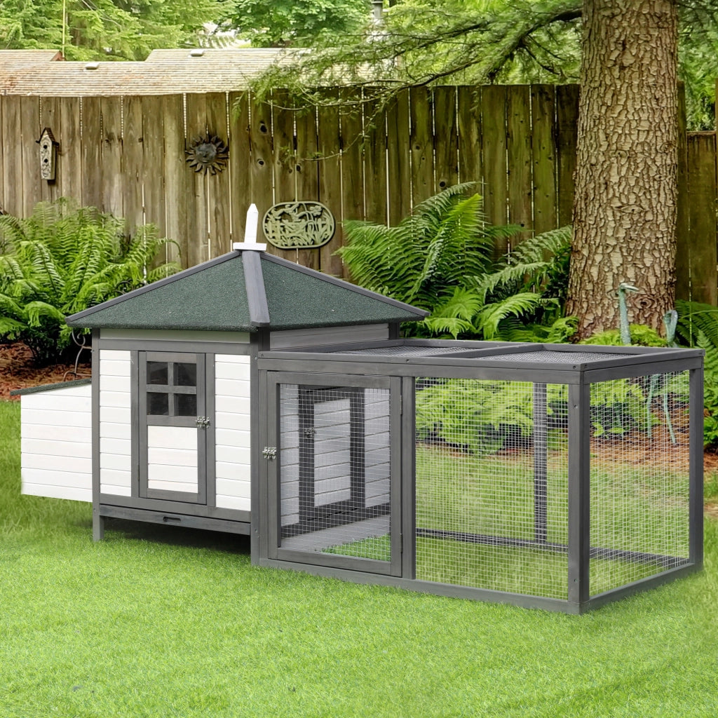 Pollaietto per galline nane ¨C zephmum ¨C Grigio 196x76x97 cm