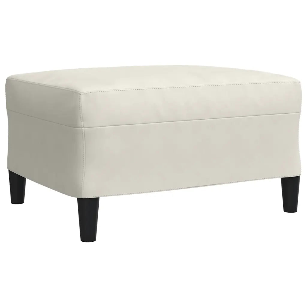 Set di Divani 4 pz con Cuscini e Rinforzi Crema in Velluto