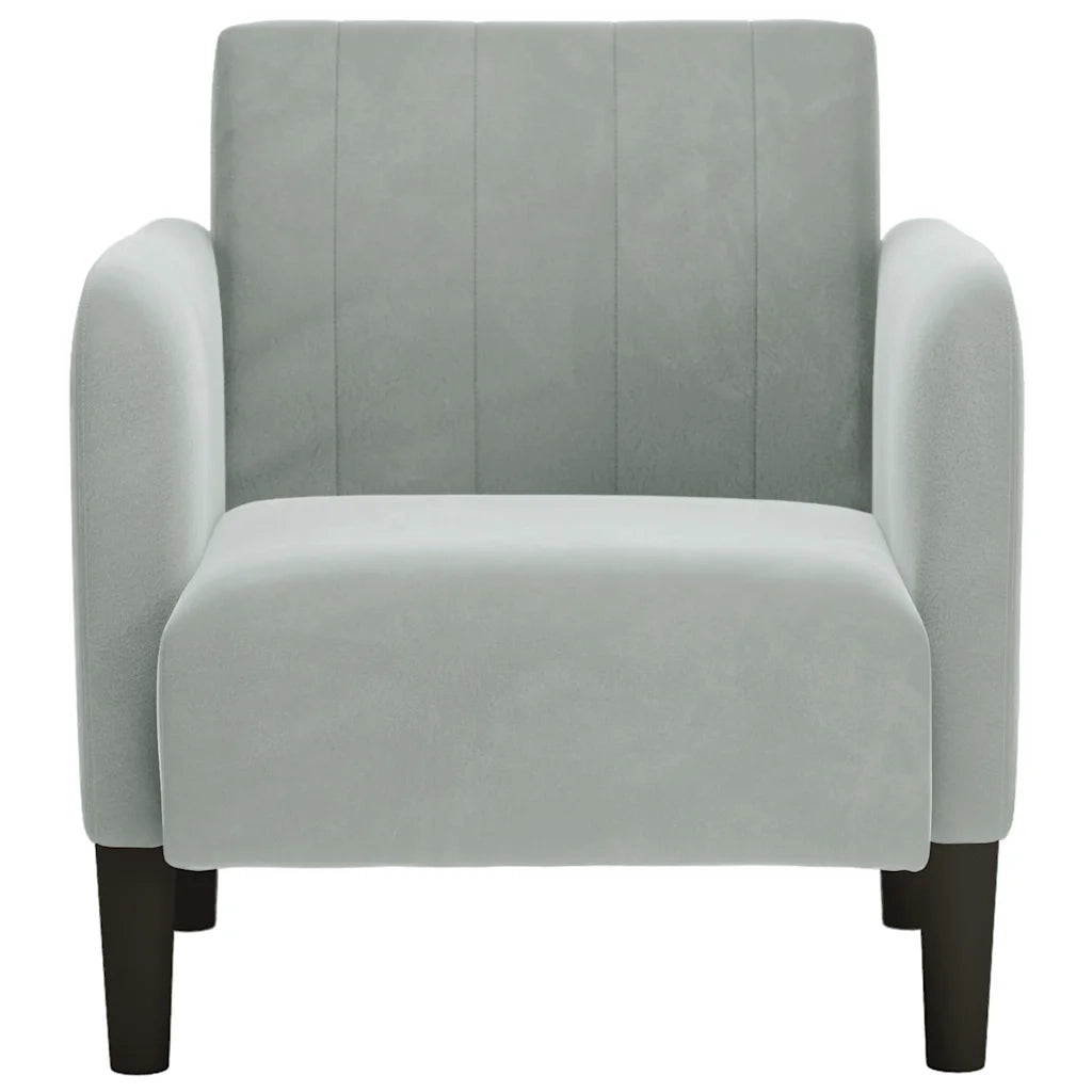 Divano Sedia con Braccioli Grigio Chiaro 54 cm in Velluto 4100578