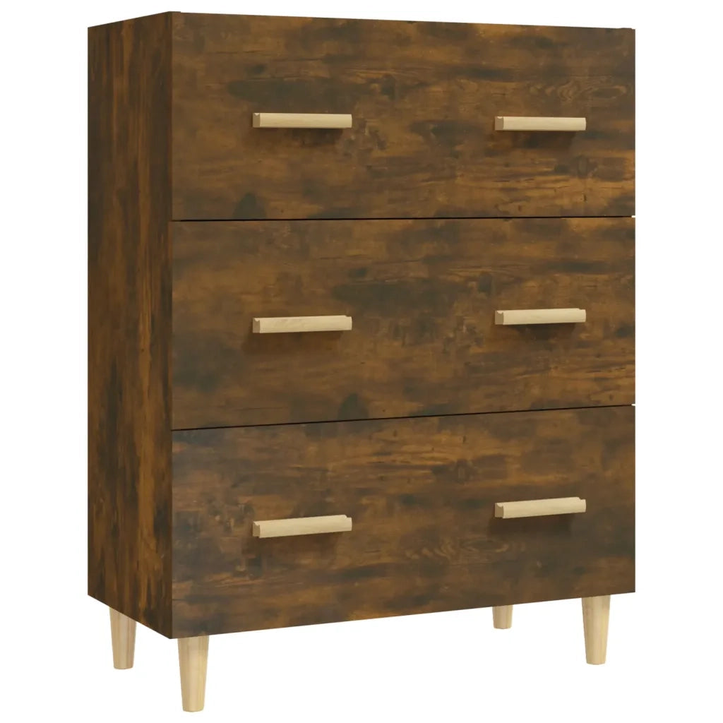 Credenza Rovere Fumo 70x34x90 cm in Legno Multistrato 817345