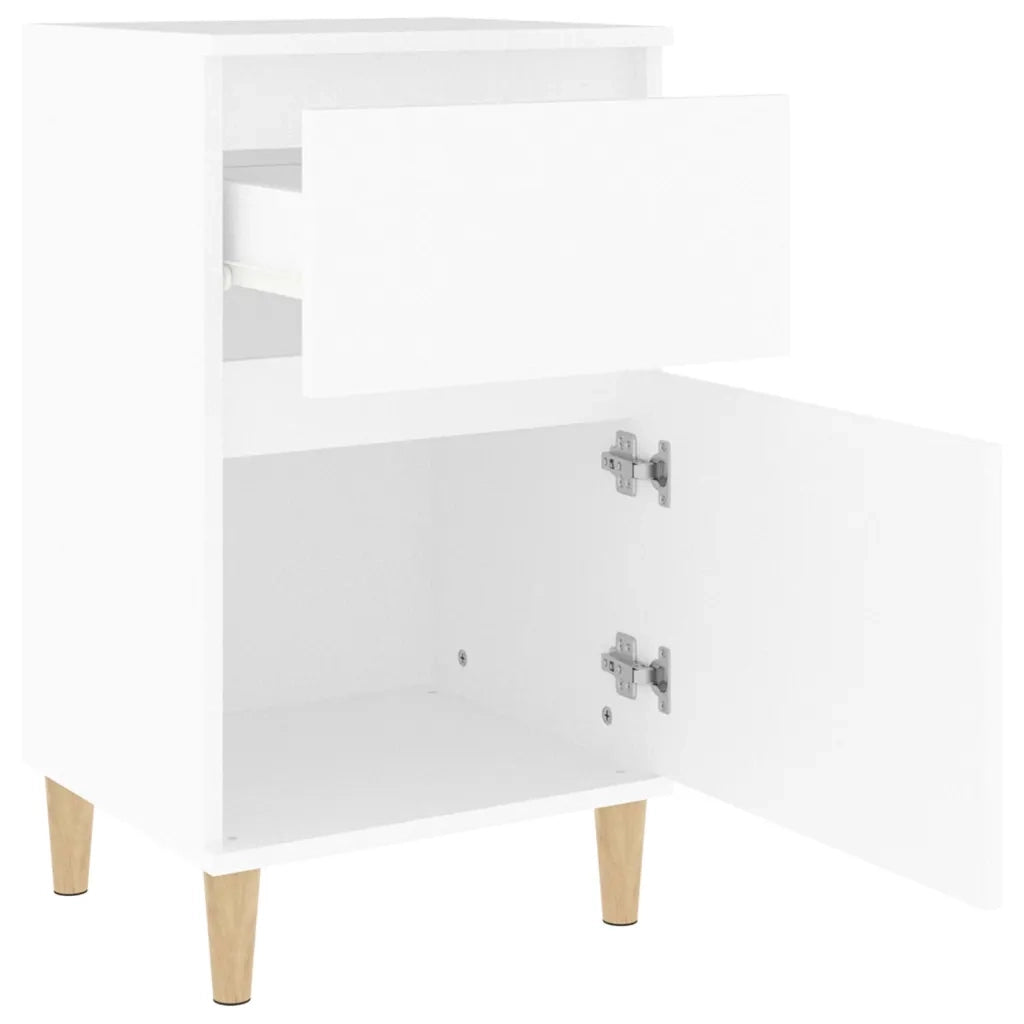 Set di 2 Comodini | Armadio da Notte | Mobiletto da notte Bianchi 40x35x70 cm