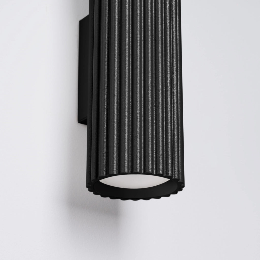 Applique tubo nero rigato 20cm su/giù 2xGU10 GRAVIO PureLume