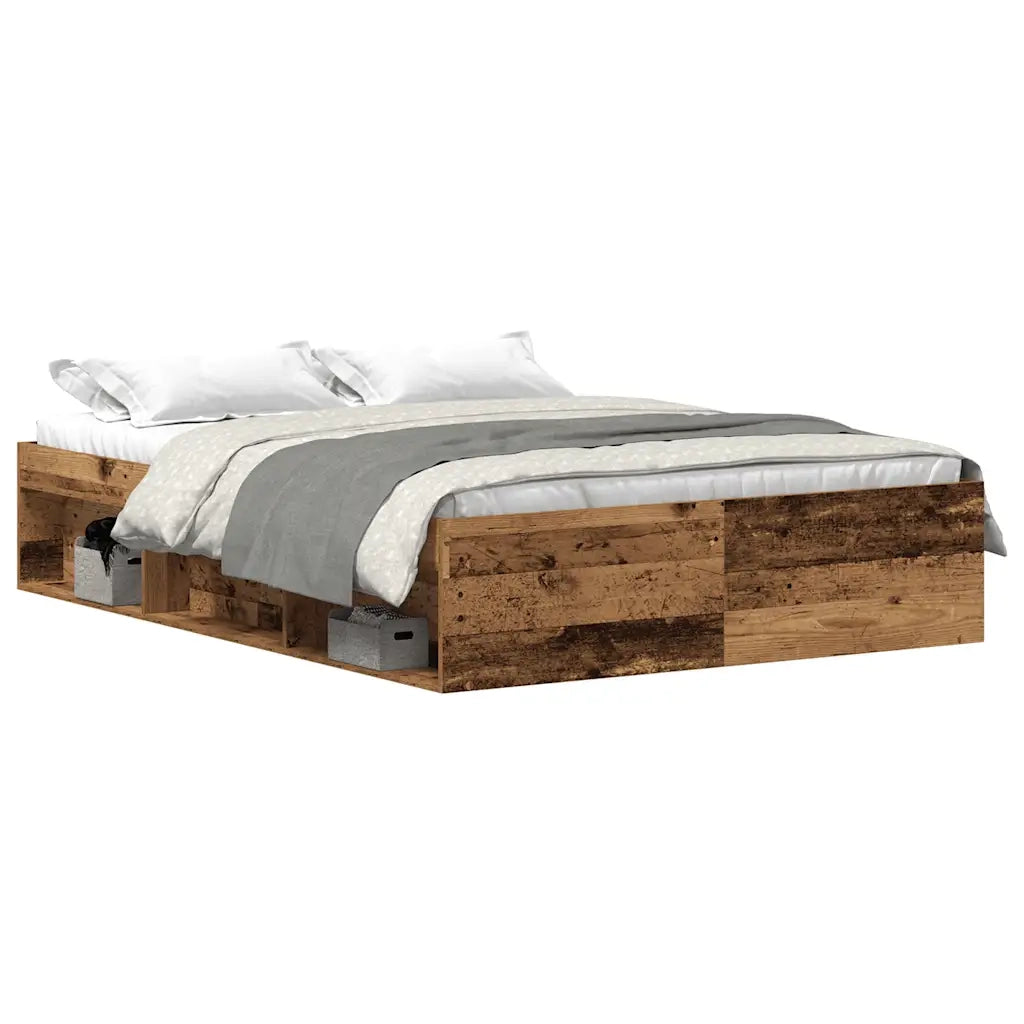 vidaXL Giroletto senza Materasso Legno Antico 135x190cm in Truciolato