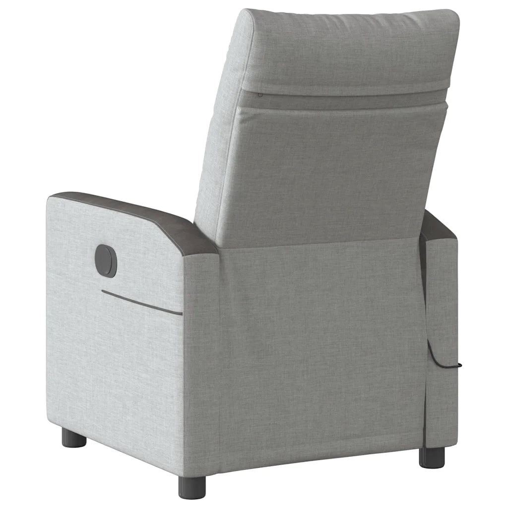 Divano Sedia-Poltrona Reclinabile Massaggio Elettrica Grigio Nuvola Tessuto 394125