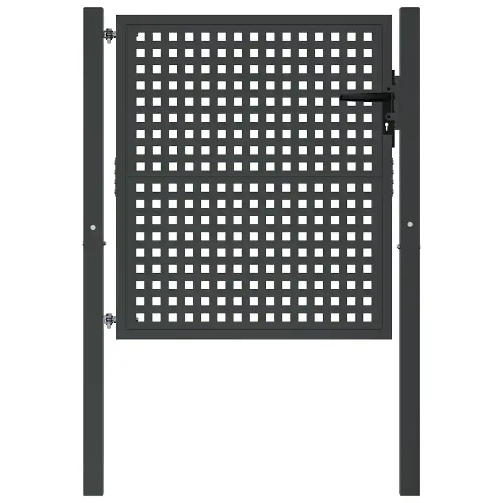 Cancello da Giardino Antracite 100x100 cm in Acciaio 154560