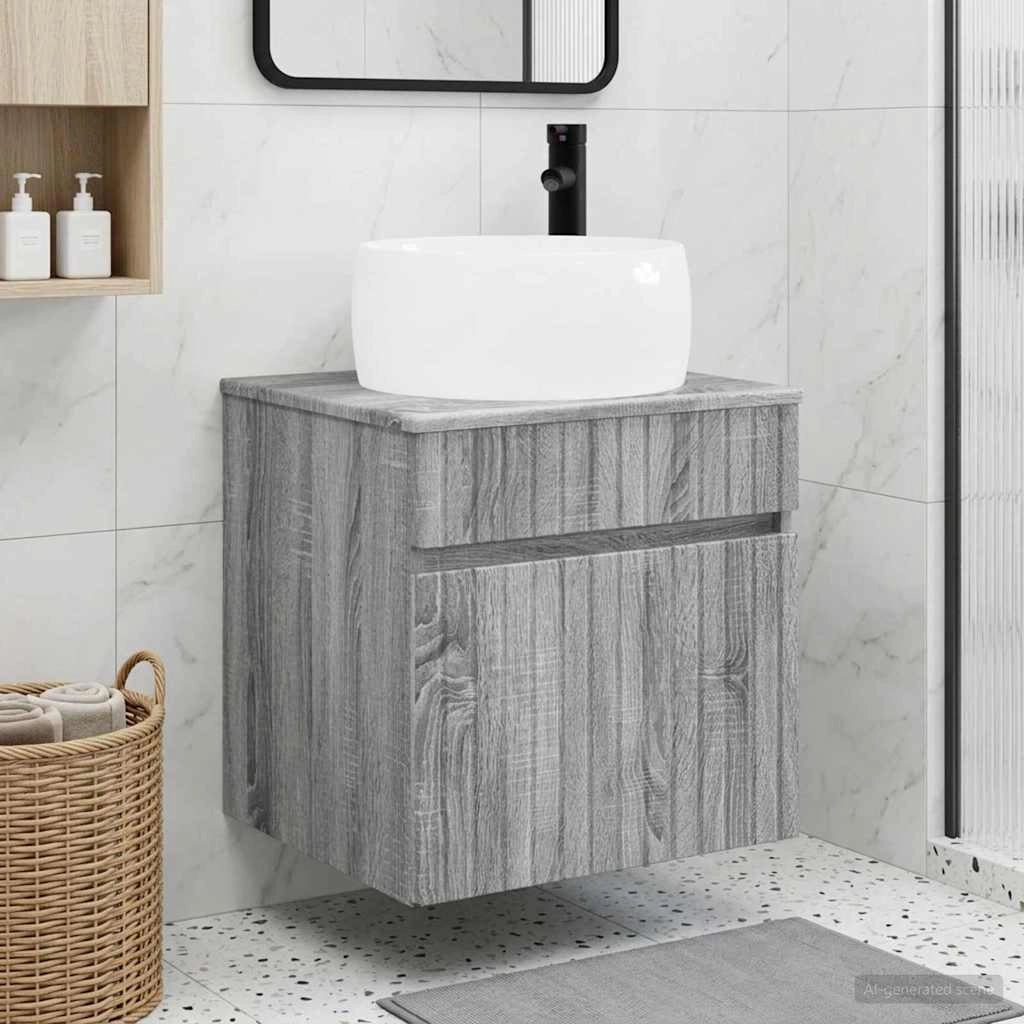 Mobile lavabo da parete Sonoma grigio 49 x 44,5 x 66 cm 890618