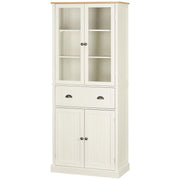 MOBILE DISPENSA A 5 LIVELLI CON CASSETTO CENTRALE IN MDF E TRUCIOLATO 76X40X182.5 CM BIANCO CREMA
