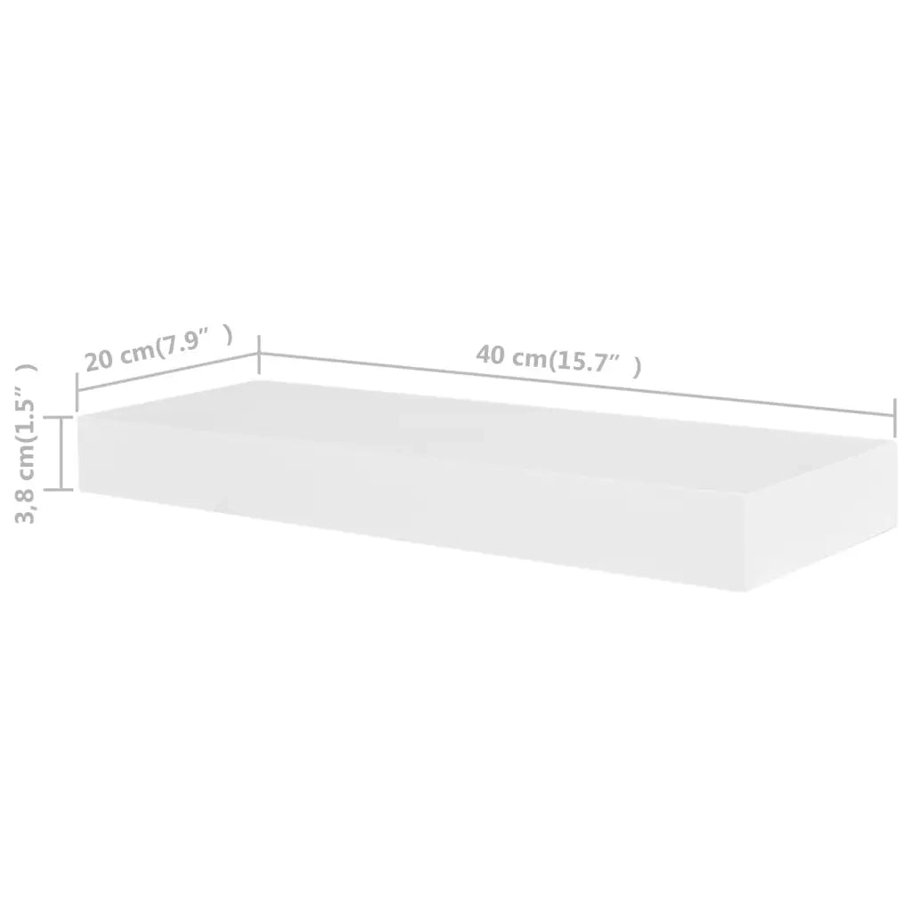 4 pz Mensole a Parete | Scaffale Parete | Ripiano a parete Bianche 40 cm