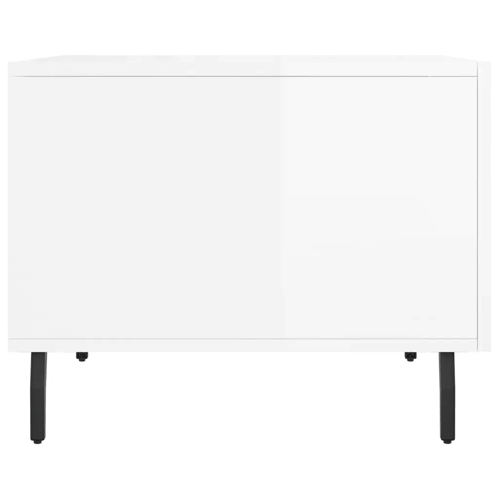 2 pz Tavolini salotto | Tavolino da caff¨¨ | Tavolino da Soggiorno Bianco Lucido 50x50x40cm Legno Multistrato