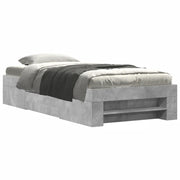 Letto singolo | Letto per adulti | Giroletto Grigio Cemento 75x190 cm in Legno Multistrato