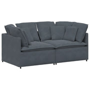 Divano | Divano da soggiorno | Sofa Modulare con Cuscini in Velluto Grigio Scuro