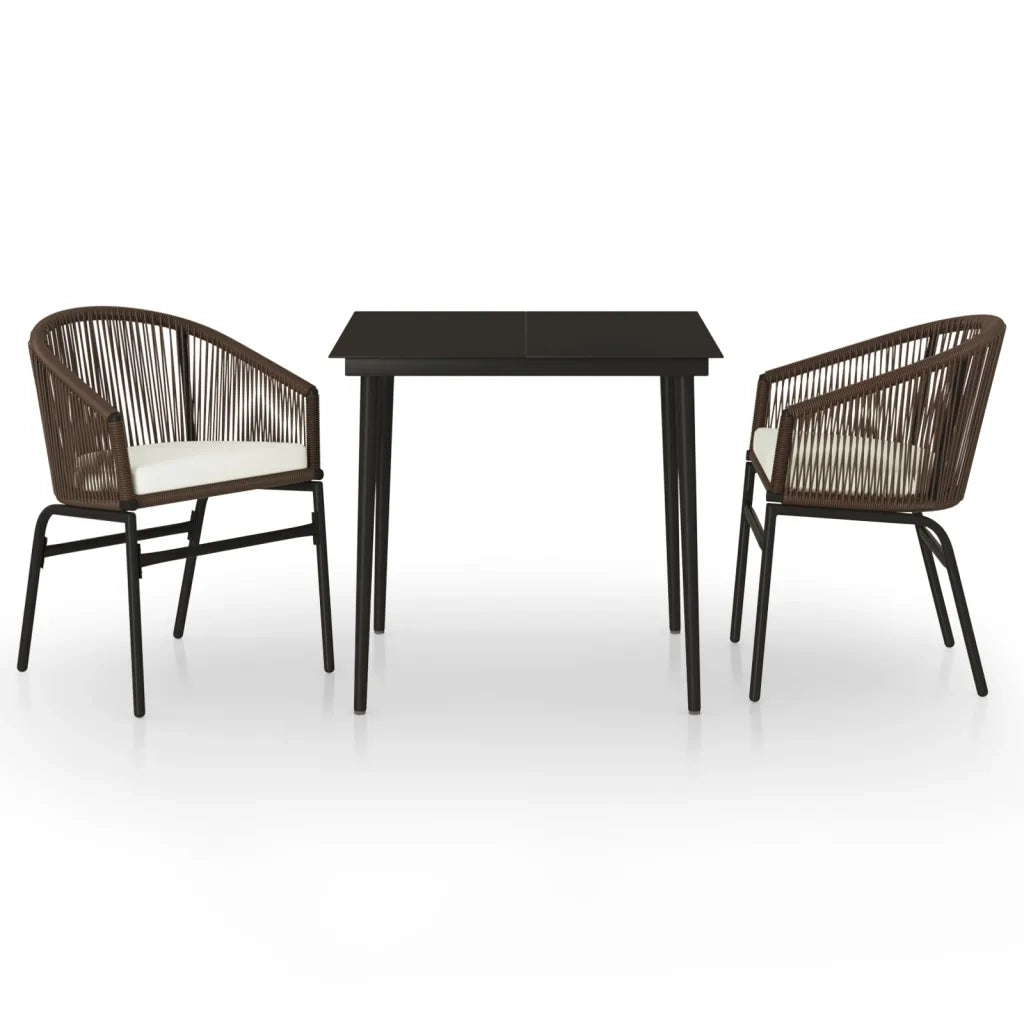 Set Mobili da Pranzo per Giardino 3 pz | Set Salotto da Giardino Marrone