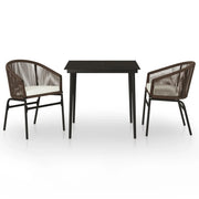 Set Mobili da Pranzo per Giardino 3 pz | Set Salotto da Giardino Marrone