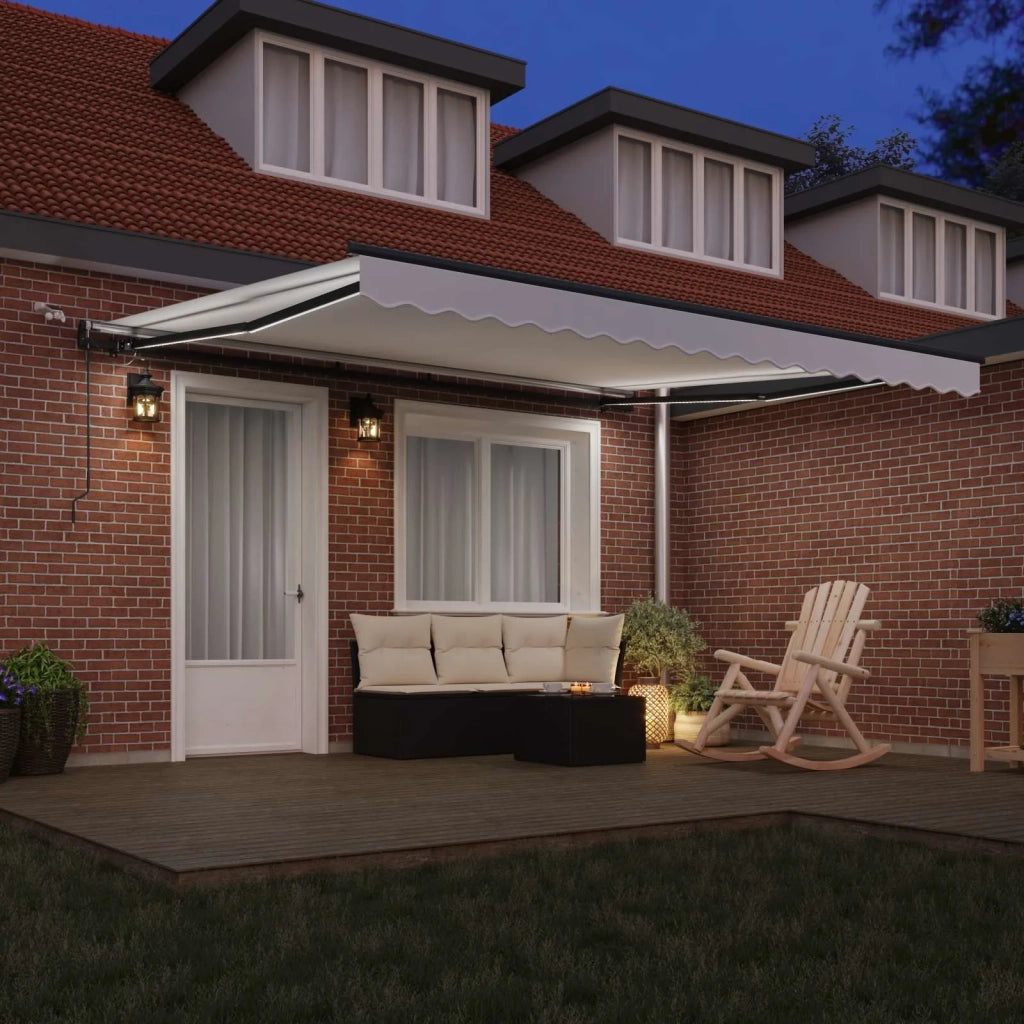 Tessuto per Tenda con Bianco 400 × 350 cm Poliestere 3330798