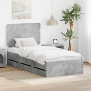 Struttura del letto con cassetto Grigio cemento 100 x 200 cm 3412626