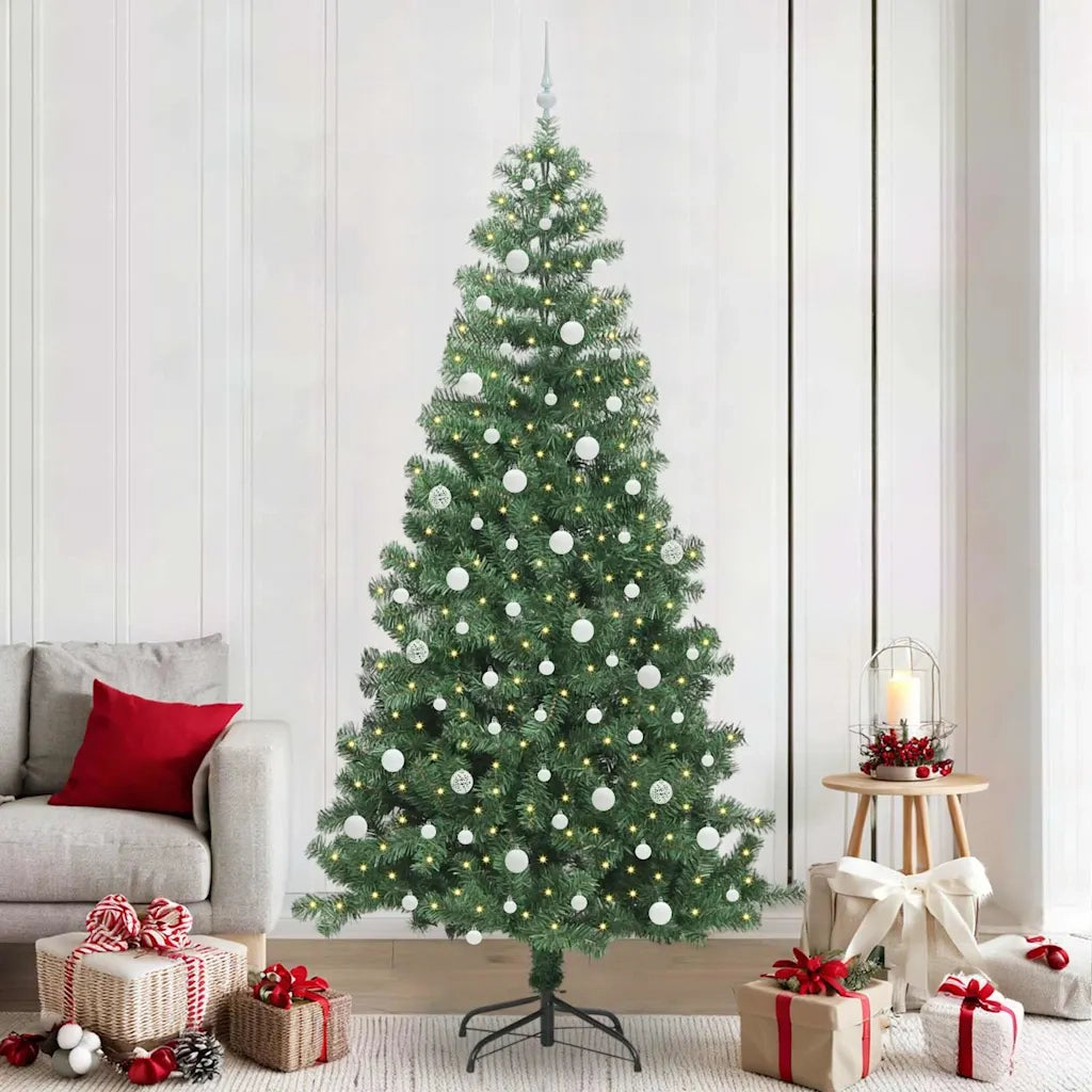 Albero di Natale | Decorazioni natalizie con 300 LED con supporto Verde 240 cm PVC