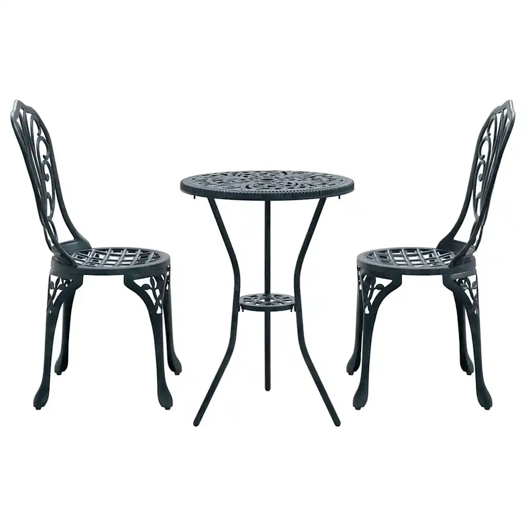 Set Bistro da Giardino 3 pz | Set Salotto da Giardino Verde Alluminio