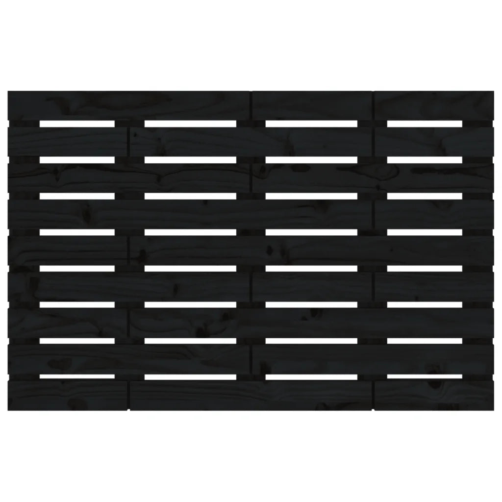 Testiera da Parete Nera 96x3x63 cm in Legno Massello di Pino 824727