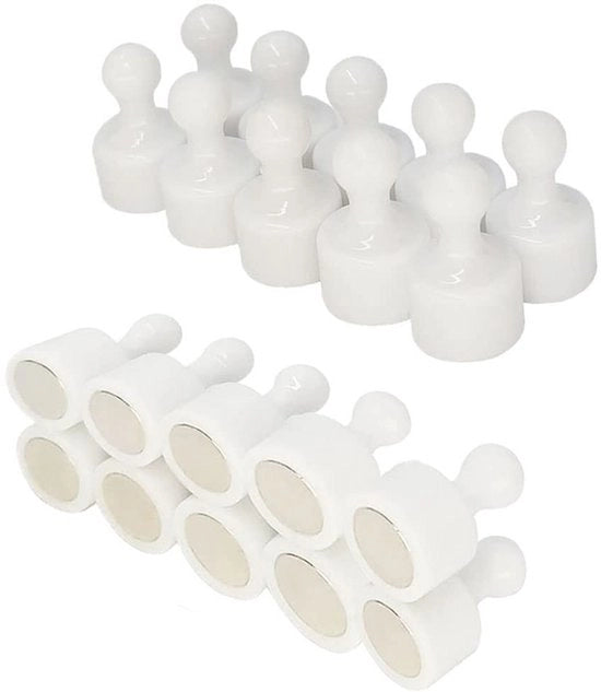 20 magneti per frigorifero, punte magnetiche, piccoli magneti per frigorifero, forti magneti neodymium, whiteboard, cartellone, magneti, ideali per casa, cucina, ufficio, scuola, aula, bianchi