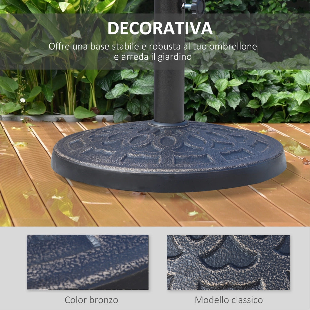 Base Ombrellone Rotonda da Giardino in Resina ?44 ¡Á 33cm