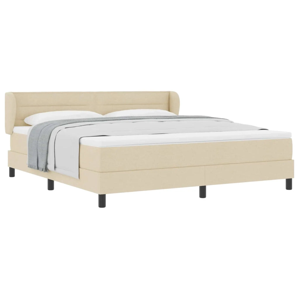 Letto a molle con materasso Crema 180 x 200 cm Tessuto 3339980