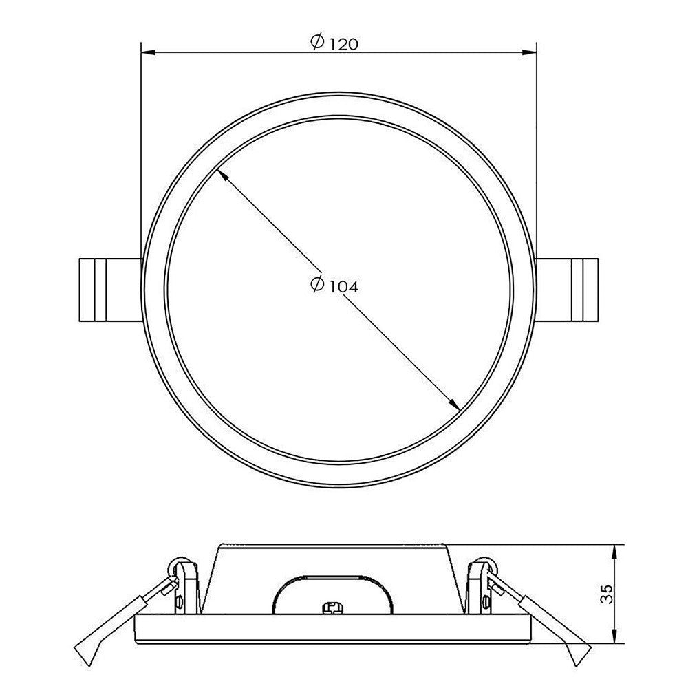 Trade Shop - Plafoniera Tonda Incasso 10cm Faretto Led 7w Moderno Pannello Luce Calda Soffitto -