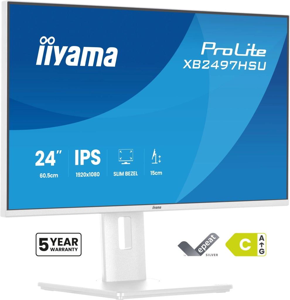 24in white ips panel fhd,eye comfort, hdmi,dispport - xb2497hsu-w1